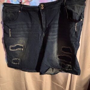 Ashley Stewart Distressed Denim Shorts